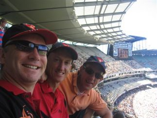 Swans Phil Johns, Daryl Taber and Chris Batchelor at the MCG