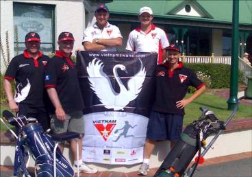 Swans Golf Day 2008. L to R - Ryan Jeffery, Phil Johns, Peiter Bossink, Daniel Hogarth & Daryl Taber